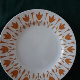 Set 5 flat plates Sarreguemines "Lys" white/ochre lot no.2