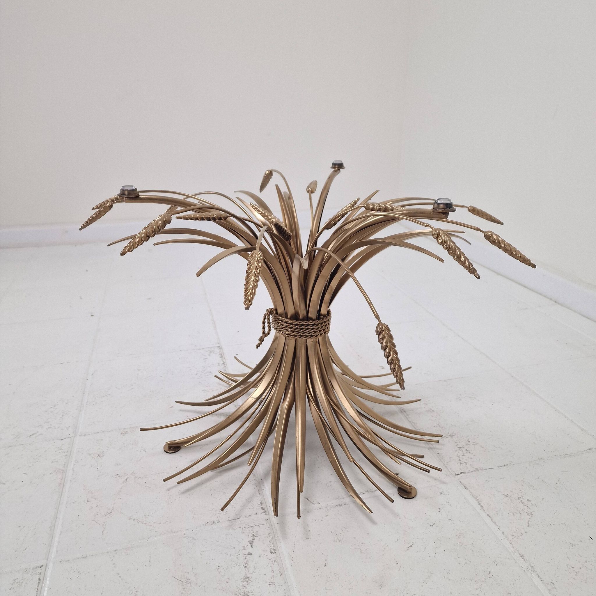 Hollywood Regency Gilded Coco Chanel Style Sheaf of Wheat Coffee Table, 197