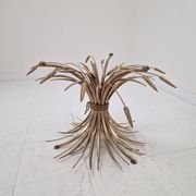 Hollywood Regency Gilded Coco Chanel Style Sheaf of Wheat Coffee Table, 197