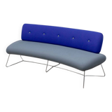 Allermuir Freeflow sofa in blue and grey fabric