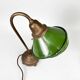 Pair of Unique 1920's Enamel & Cast Iron Desk Lamps, Czechoslovakia