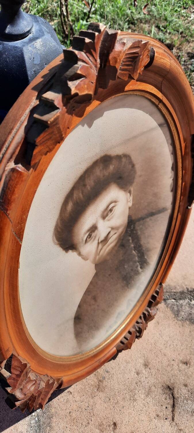 Antique carved wooden frame