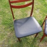 Vintage Scandinavian chairs 1970 teak and skaï