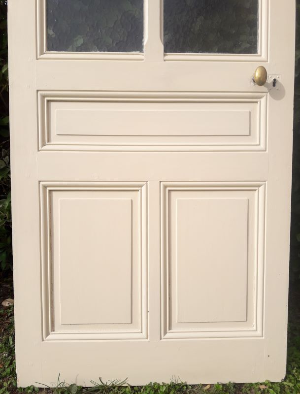 Old translucent glass communication door 82.5x214.2cm