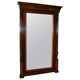 Grand miroir mural en acajou marron sculpté style classique XIXe siècle, glace d'origine