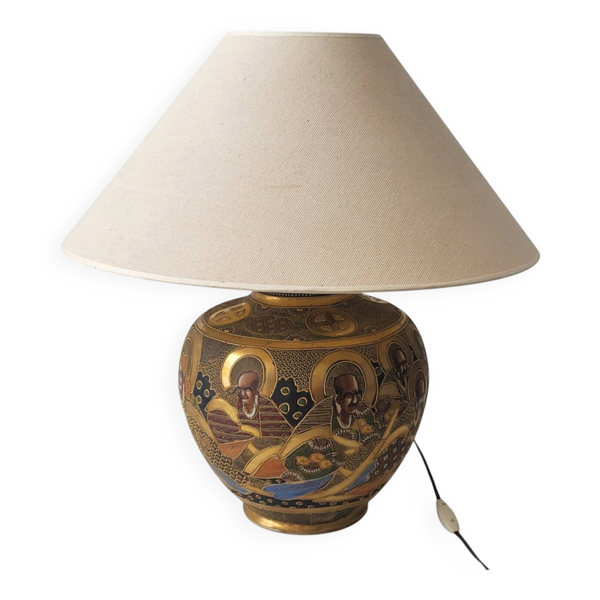 Handmade Asian style lamp in ceramic