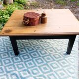 Low farmhouse table in solid oak