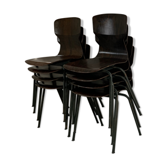Ensemble de 8 chaises en bois de rose, Eromes