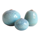 Trio de céramiques miniatures vert d'eau - bleu ciel Antonio Lampecco