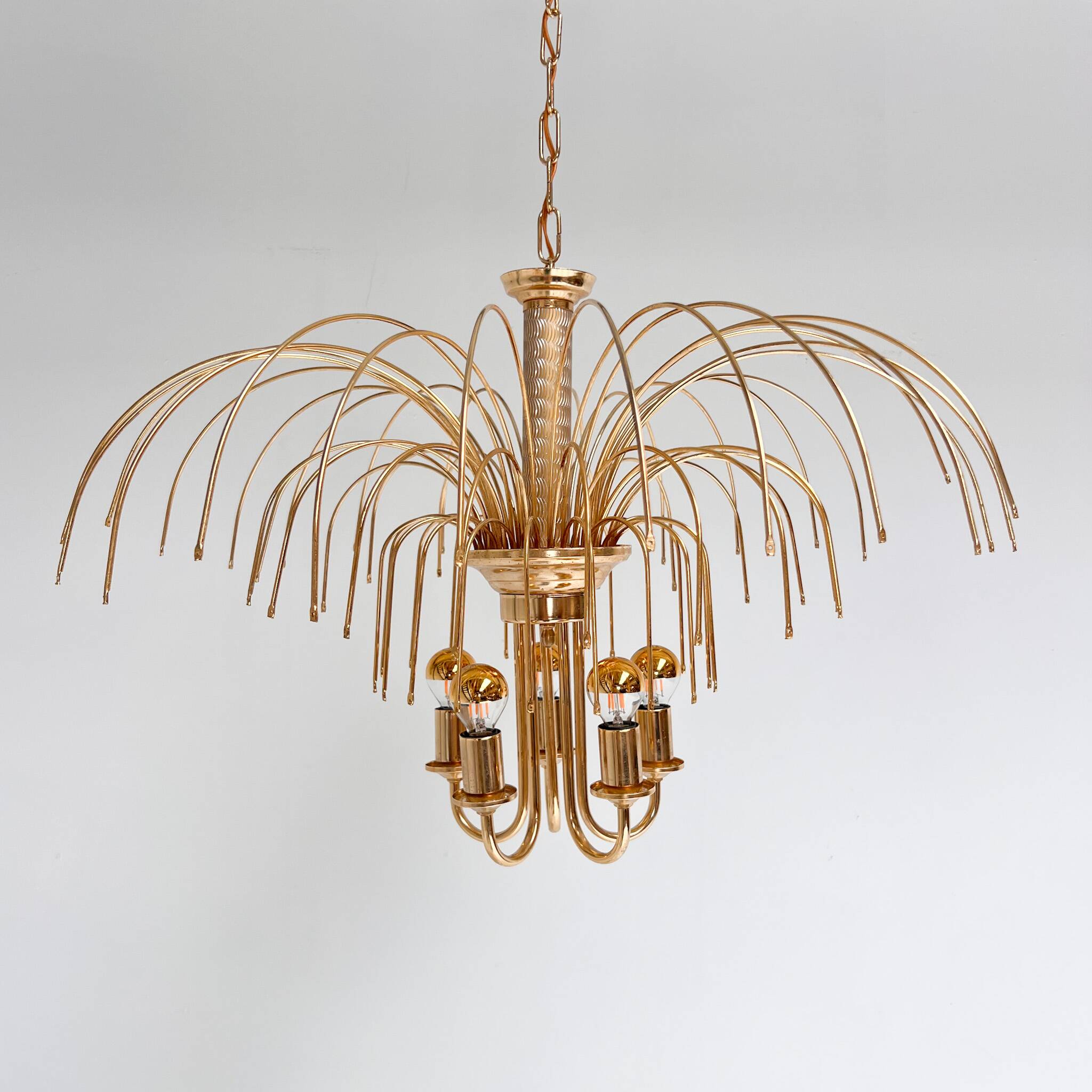 Italian Cascata chandelier with Murano drops, 1970s