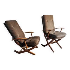 Paire de fauteuils relax - scandinave