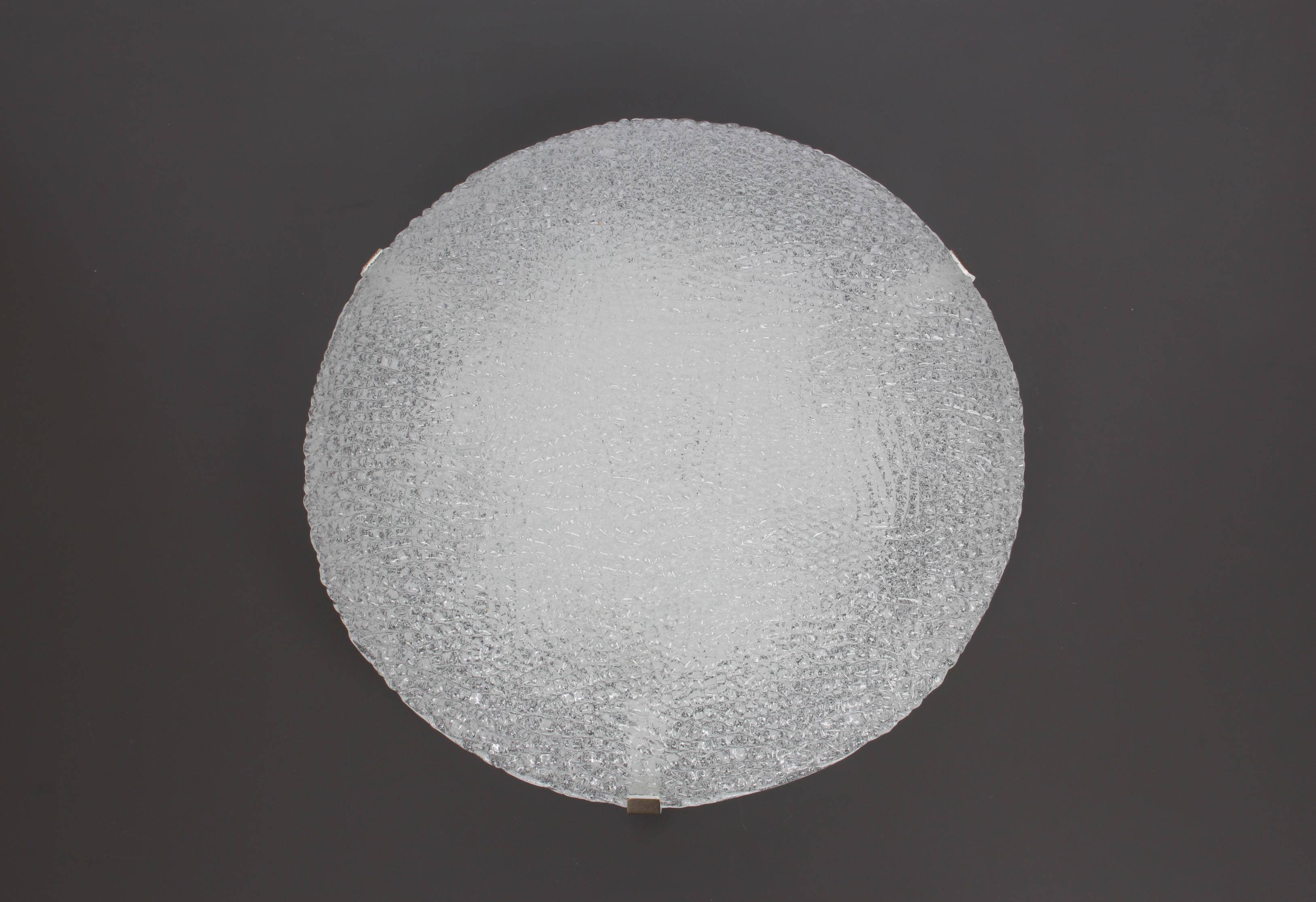 Large frosted glass ceiling light by Kalmar, Austria, 1960s.