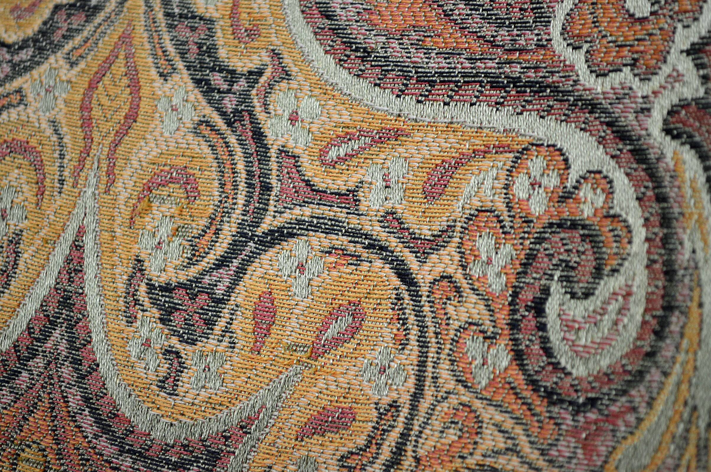 Pair of toad chairs, paisley fabric