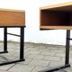 Pair of tables nightstands laminate and wood, 1950 s