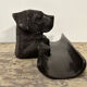 Old bronze pen holder, dog, vintage decoration, flea market XXth