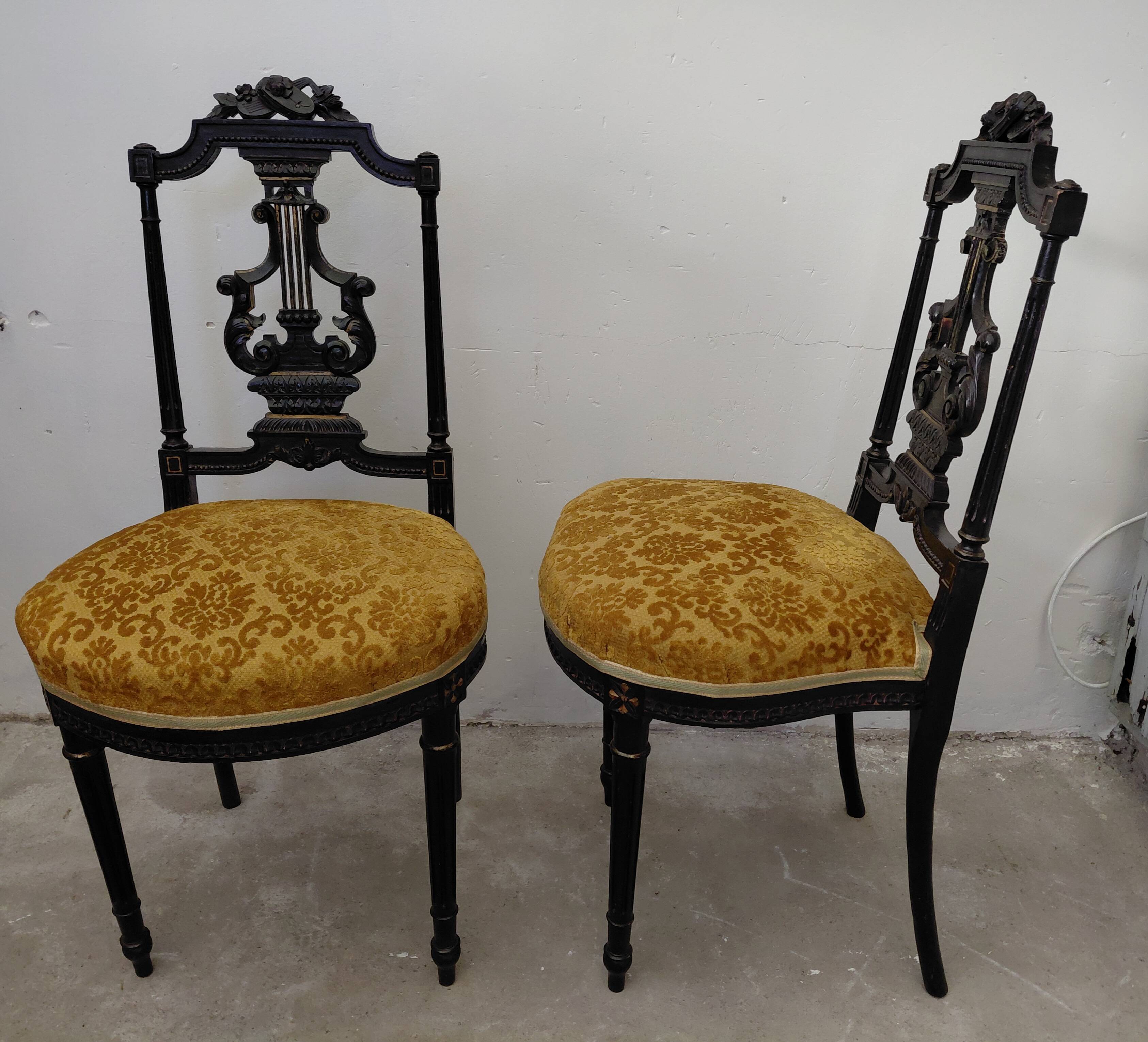 Pair of musical chairs, 19th century