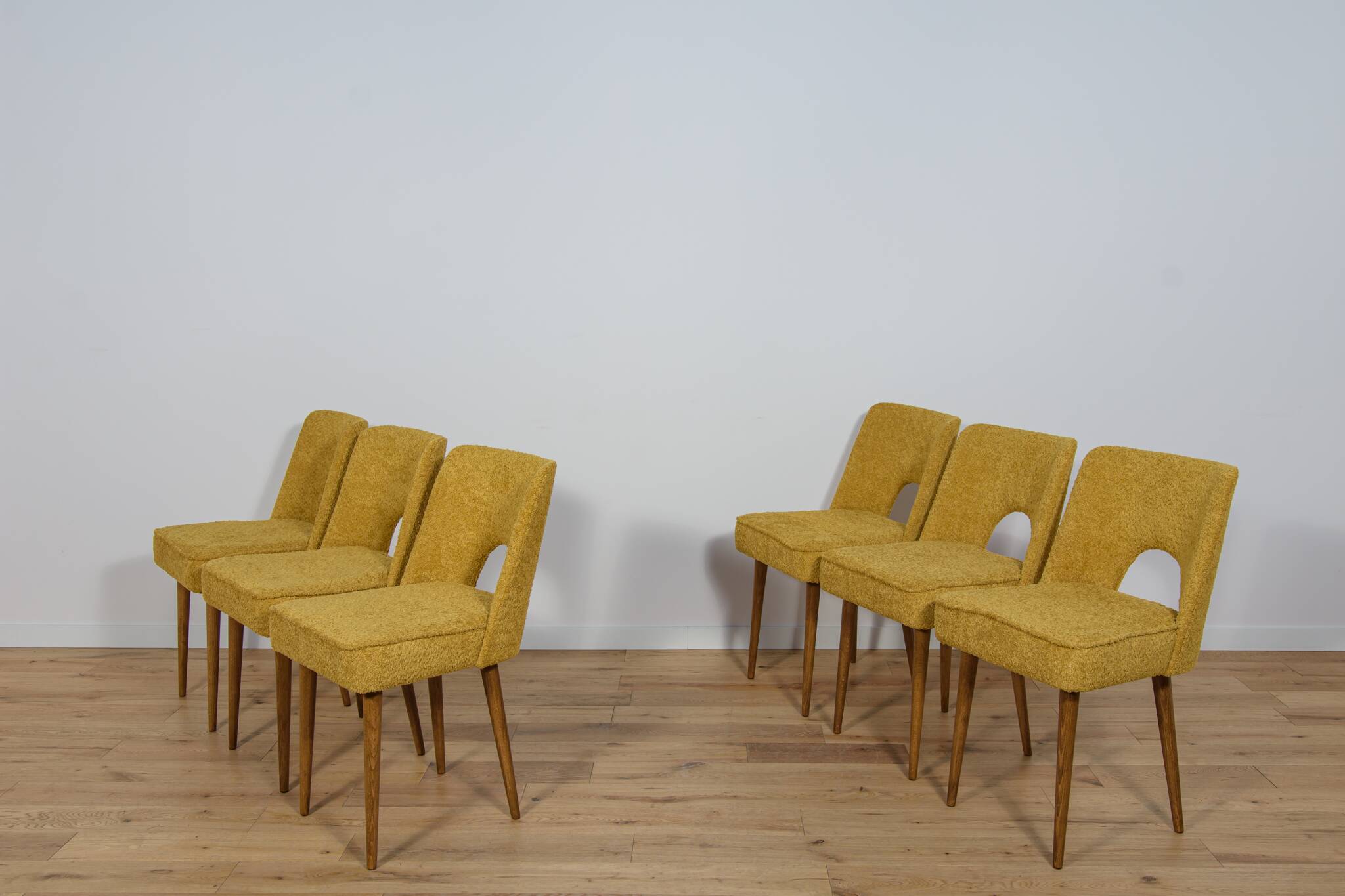 Polish Shell Chairs from Bydgoszcz Furniture Factory, 1960s, Set of 6