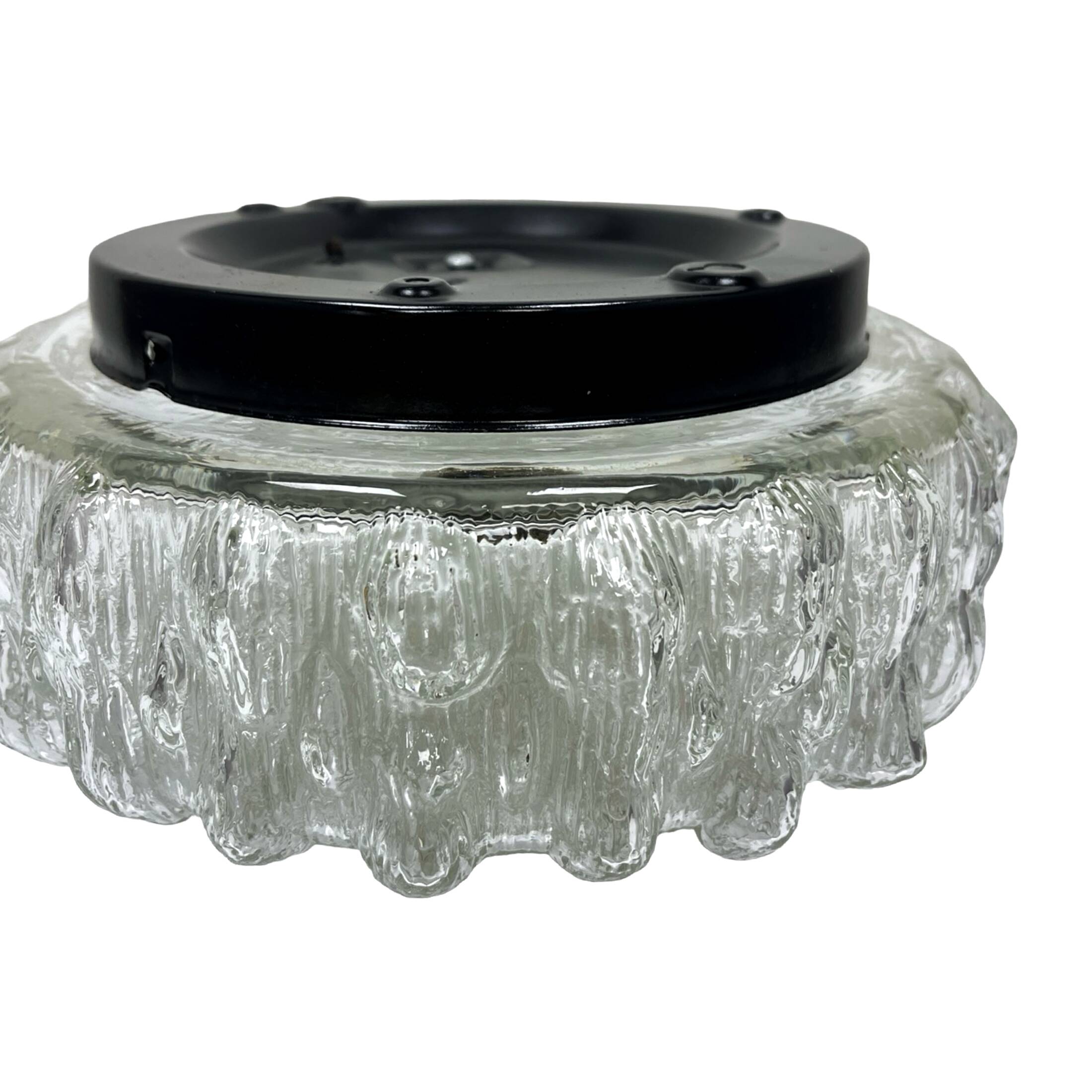 Crystal Ceiling Lamp, Wall Lamp RZB 32310 Floral Motif / Ice Glass, Germany