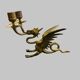 Vintage brass winged dragon double candlestick (Hollywood  Regency)
