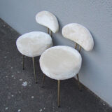 Set of 2 Pelfran vintage ivory fur chairs