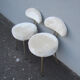 Lot de 2 chaises Pelfran moumoute ivoire vintage