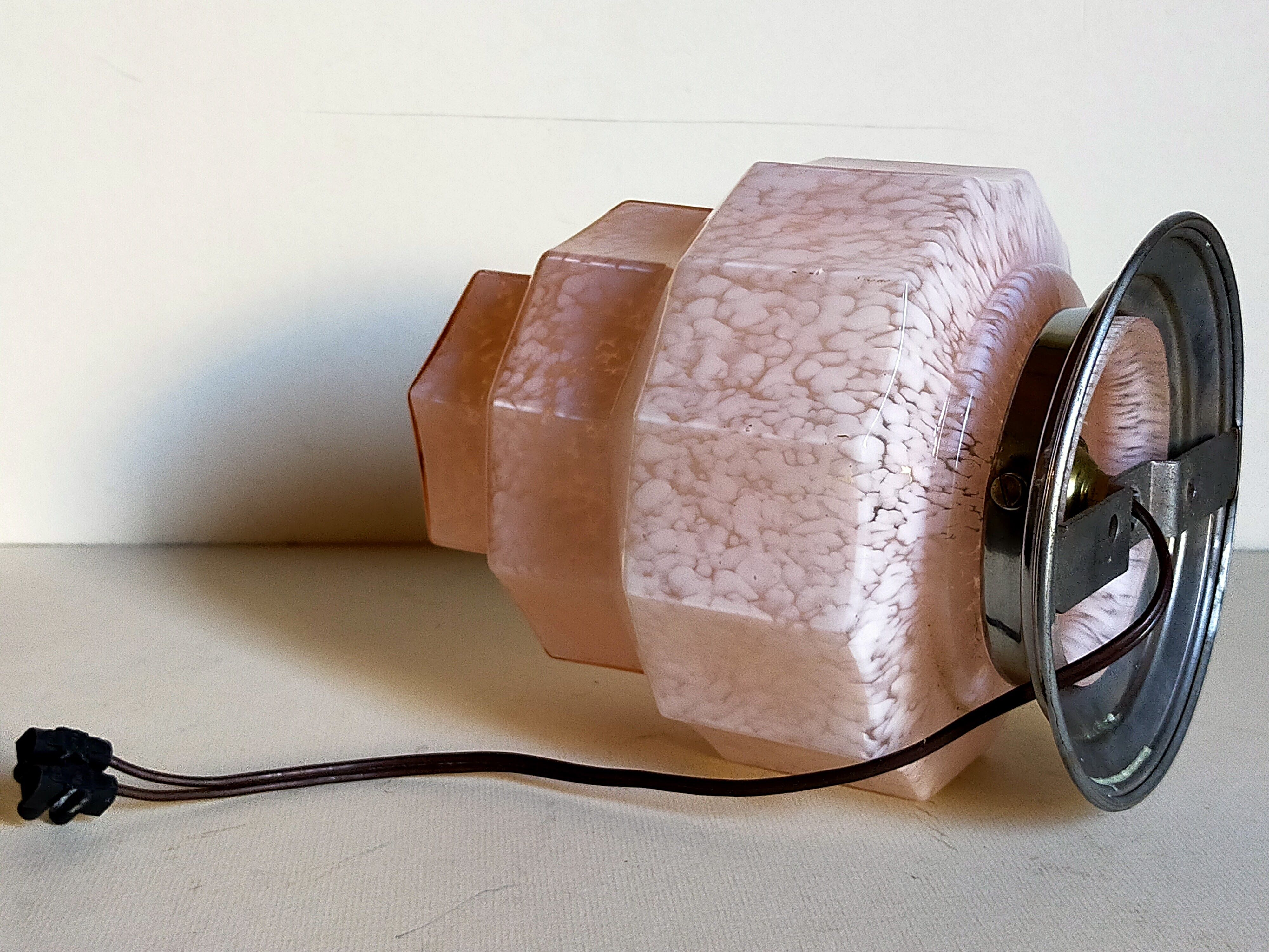 Clichy Glass Art Deco Ceiling Lamp 1925