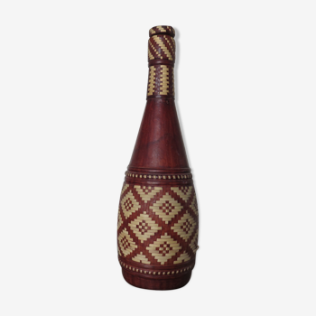 Ethnic bottle in leather 60s-70s