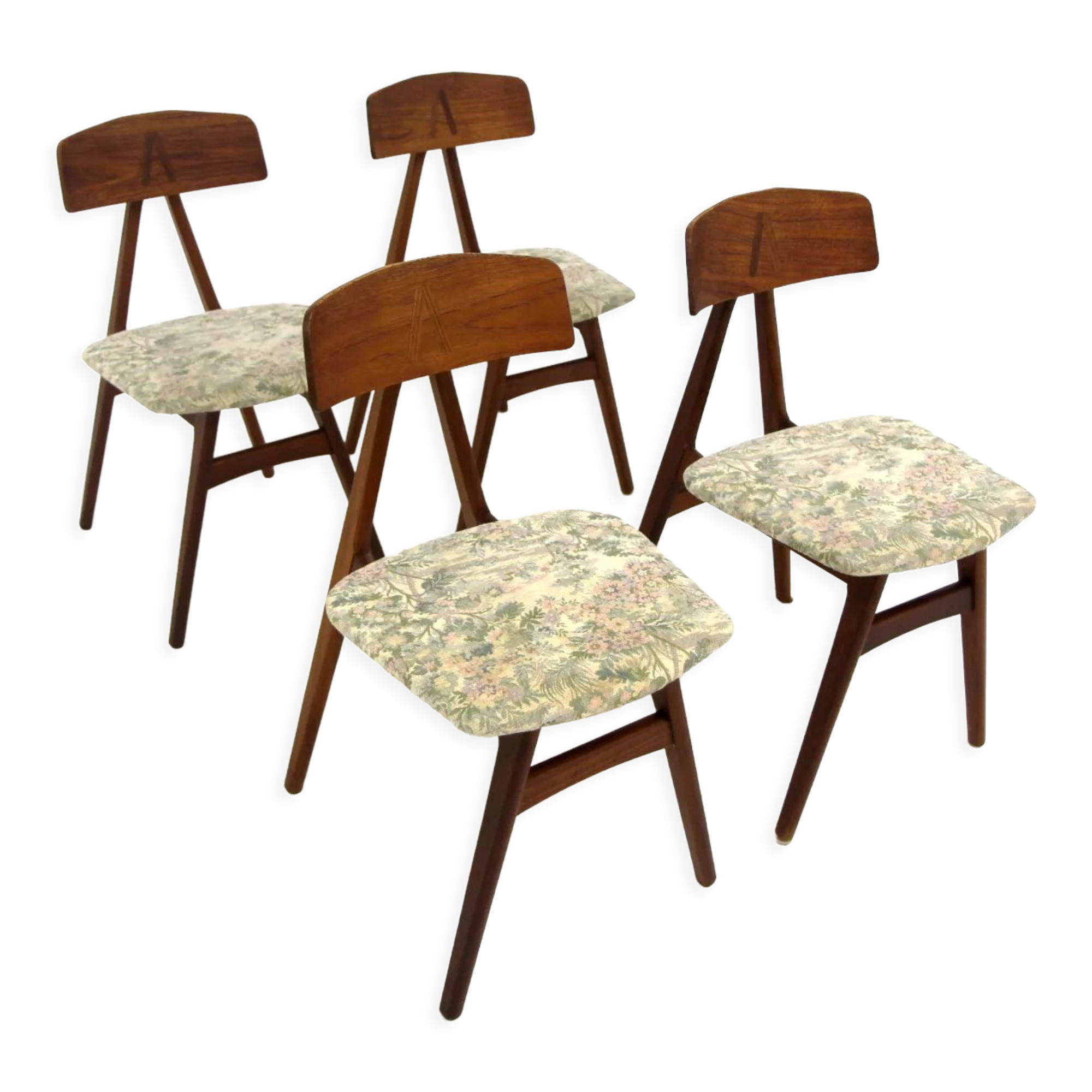 Set of 4 Scandinavian chairs "Nizza" Bengt Ruda, Sweden, 1960