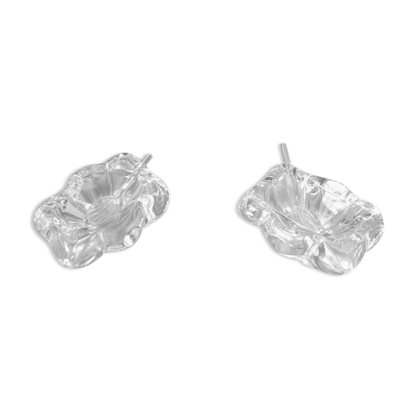 Duo of daum crystal salters in their original box
