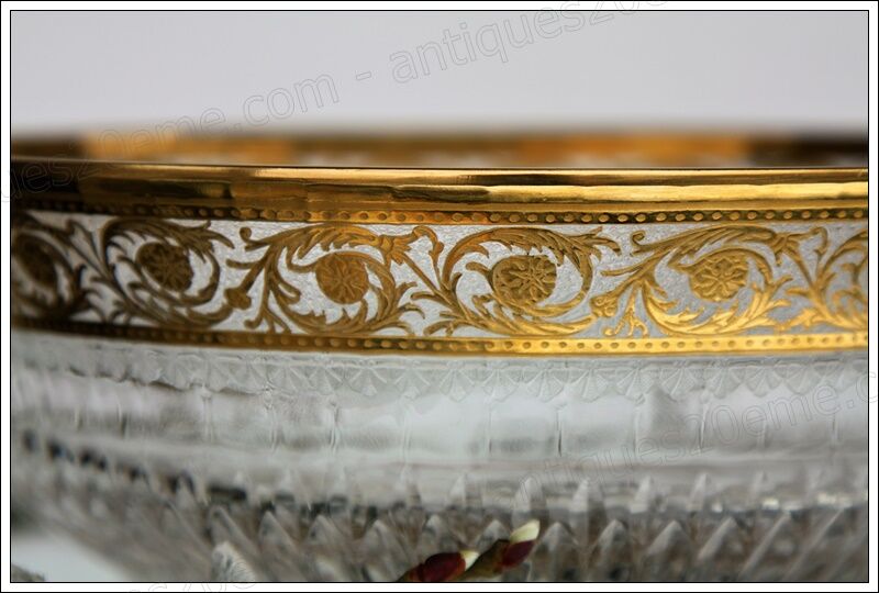 Large flared St Louis Crystal model Thistle gold.