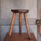 Vintage stool, wooden stool, tripod stool, brutalist, plant holder