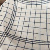 Set of 6 Gien France soup plates with blue checkered tea towel decoration