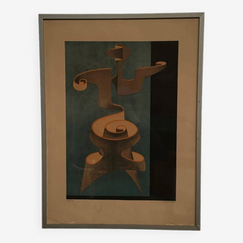 Lithograph countersigned by J. Enzathur 48/100 modern composition