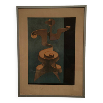 Lithograph countersigned by J. Enzathur 48/100 modern composition