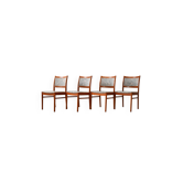 Ensemble de 4 chaises scandinaves en teck des années 1960 avec revêtement d'origine