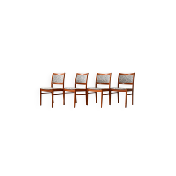 Ensemble de 4 chaises scandinaves en teck des années 1960 avec revêtement d'origine