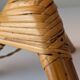 Bamboo and rattan table lamp with woven shade, 1950s