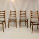 Set of 4 Scandinavian chairs year 50-60 restored anti-stain fabric gray cloud.