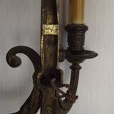 Pair French Louis XV Ribbons And Bows Bronze Double Wall Lights 5411