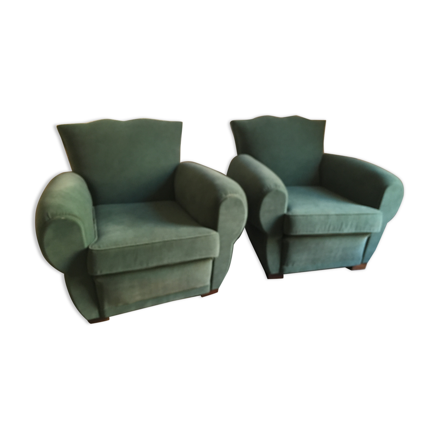 Pair of club armchairs with mustache