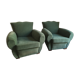 Paire de fauteuils clubs à moustache