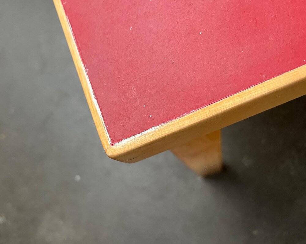 Mid-century red dining table or desk by Alvar Aalto for Artek, 1960s