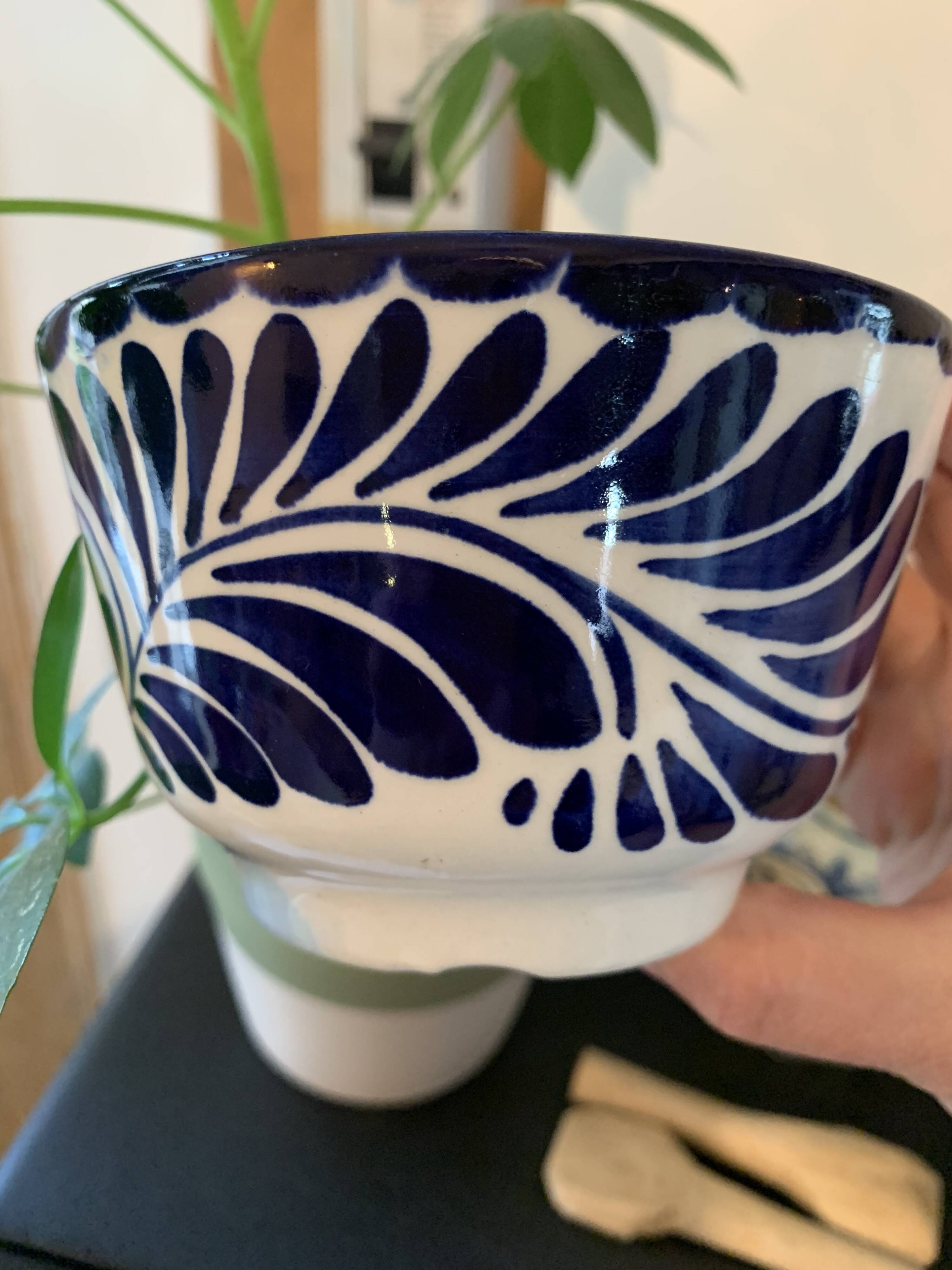 Vintage hard blue & white ceramic bowl - Anfora: art from Madagascar - TBEG!