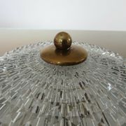Wall lamp " starred " 2 fires, diamond glass and brass years 50 60