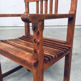 Dutch Modernist Carved Oak Side Chair, 1920s