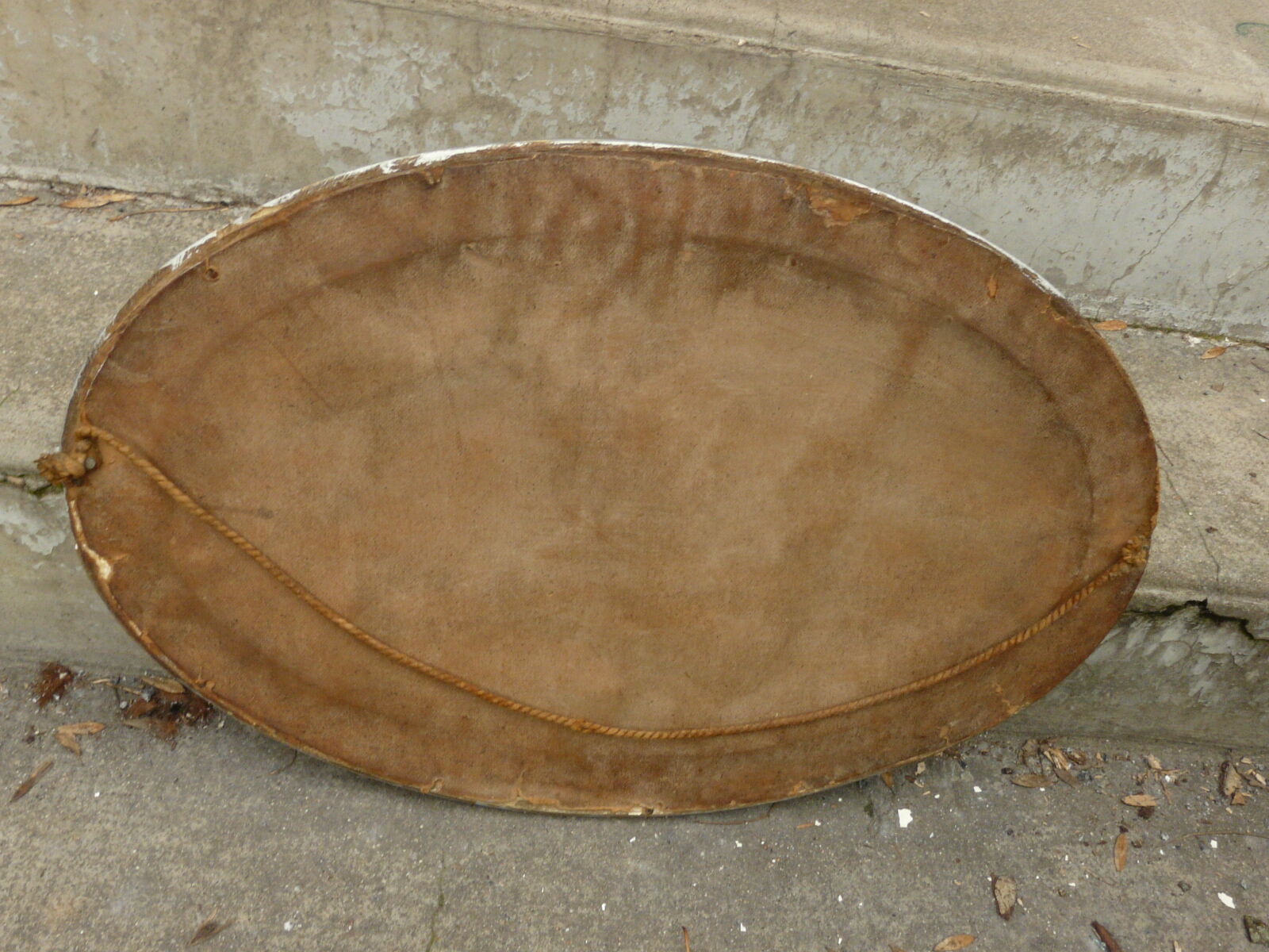 40s oval mirror in wood and stucco 59x39cm