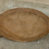 40s oval mirror in wood and stucco 59x39cm