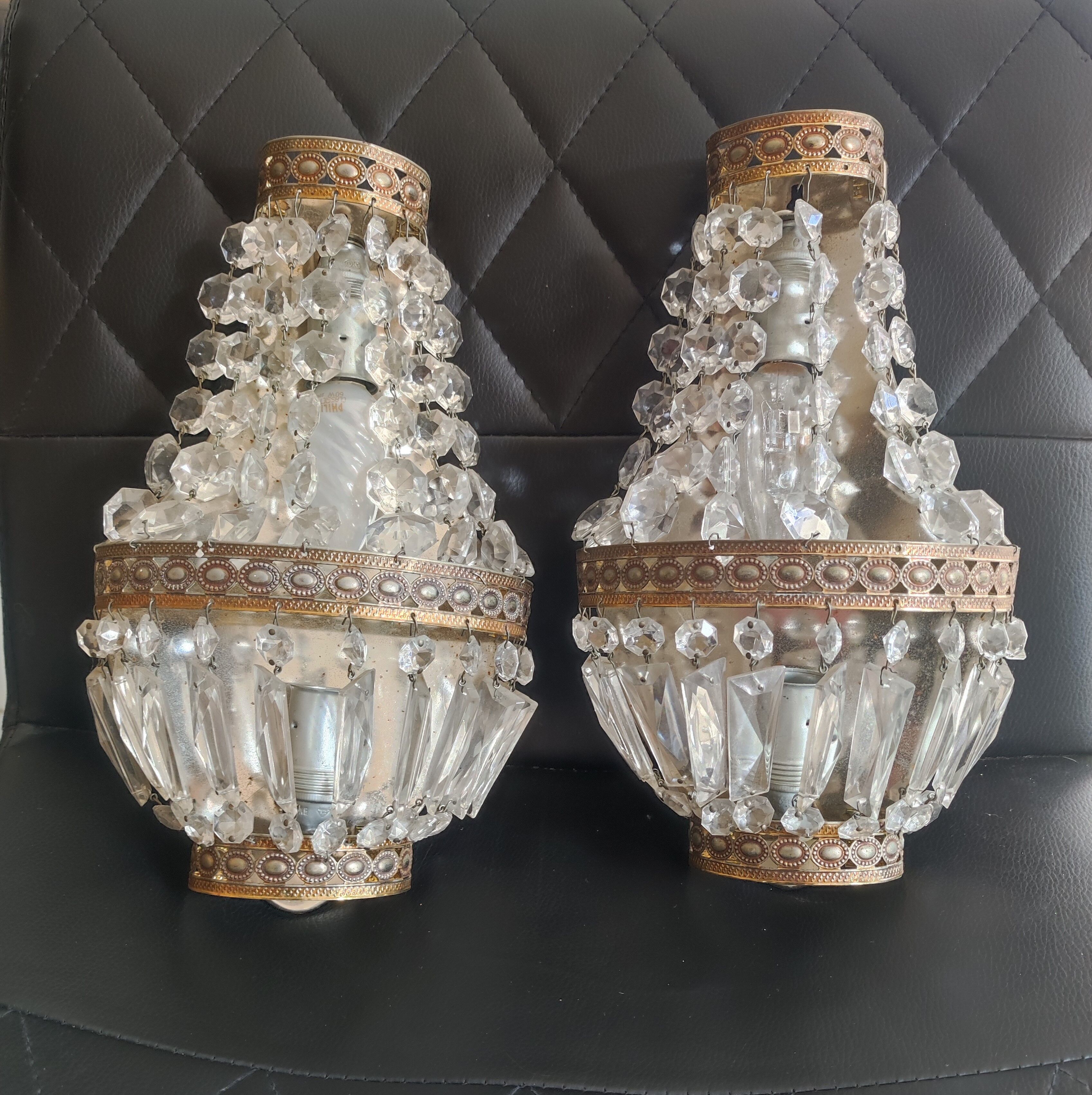 Pair of hot air balloon sconces with tassels