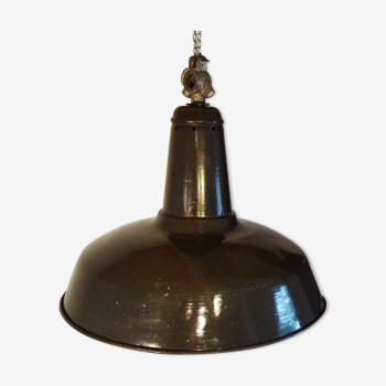 Black enamel industrial lamp