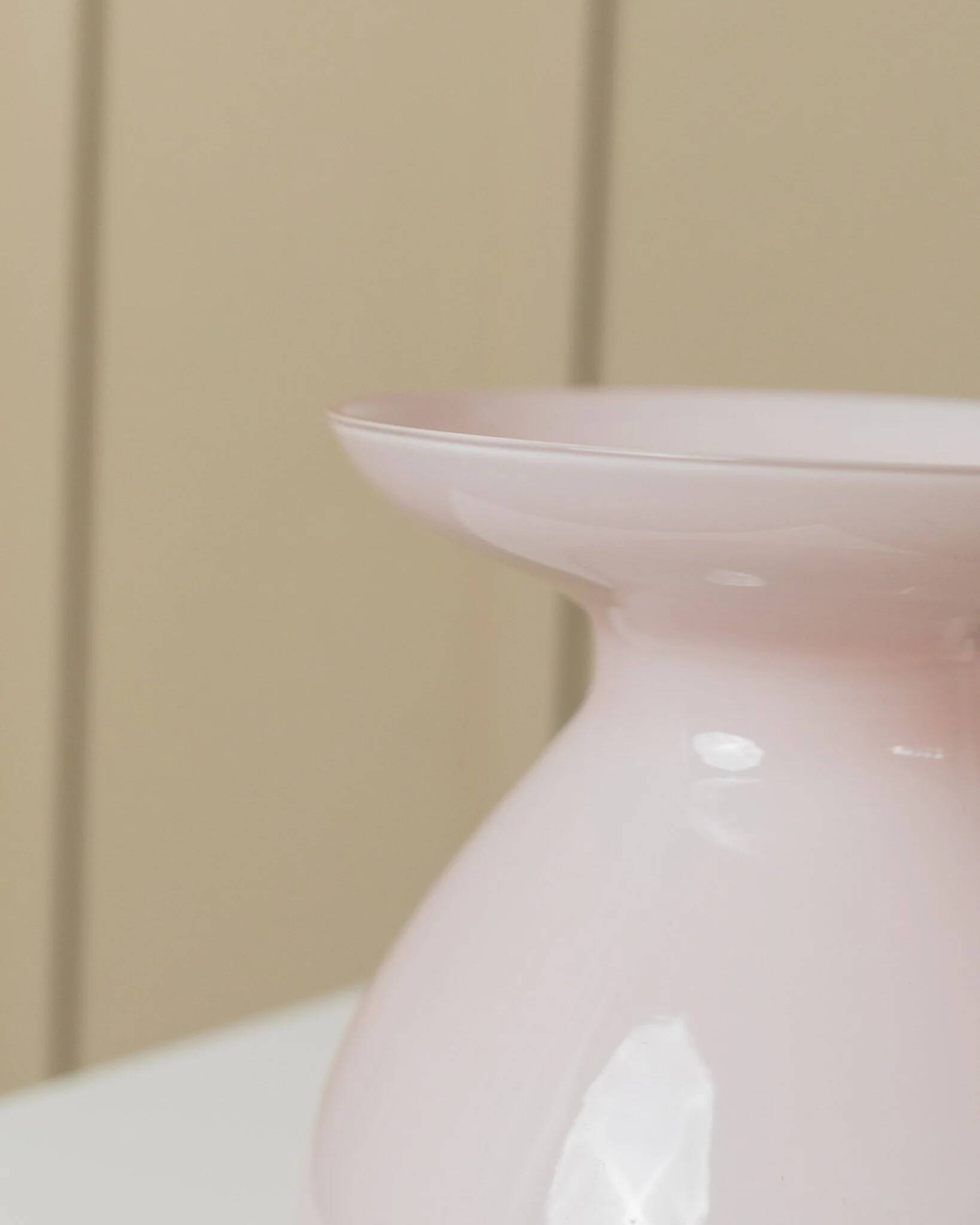 Pink opalescent glass vase by Ikea (2000s) designed by Barbro Wesslander & Pia Amsell